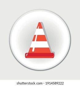 Icono de web plano. Cono de tráfico.
