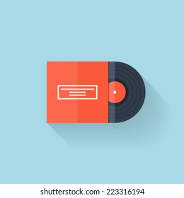 Flat web icon. Vinyl.