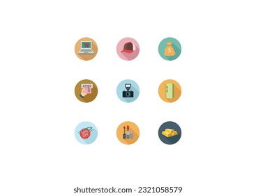  Flat web icons - SEO and development, creative process, business and finance, office and business, security and protection,.Set of flat design icons for Business, SEO and Social media marketing