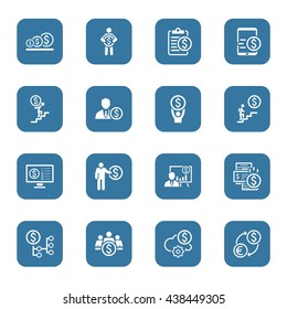Flat web icons set. Money icon. Finance icon. Payment Icon. Goals Icon. Ballance icon. Consulting icon. Achivments icon. Statistics icon. Planing icon. Mining icon Exchange icon