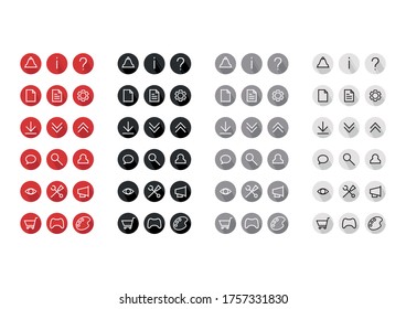Flat web icons - Set of Web icons. Social media icons. vector illustration