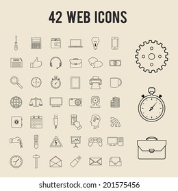 flat web icons set. template elements for web and mobile applications