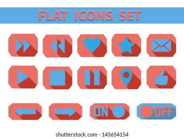 Flat web icons set. Vector illustration EPS 10.