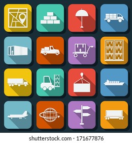 Flat web icons vector set 8