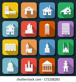 Flat web icons vector set 12