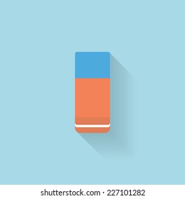 Flat web internet icon. Eraser.