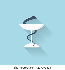 Flat web internet icon. Pharmacy symbol.