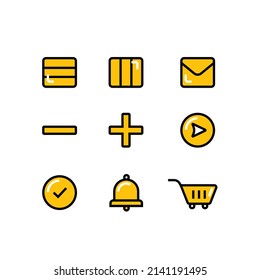 Flat Web line icons set