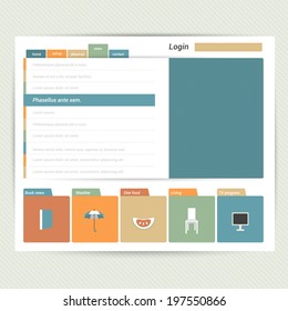 Flat web page, blog, portfolio. Vector background.