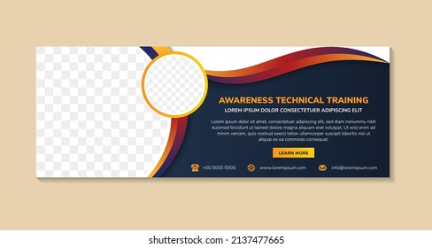 Flat web page design concept of awareness technical training, data analytics and keyword process. Vector concept for website with horizontal layout. space for photo collage and text.