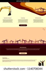 flat web page design of oil plant