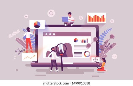 Flat web page design template of digital marketing homepage or header decorated people character for website and mobile website development. Flat landing page template. Vector illustration.