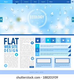 Flat web site design. Ecology background