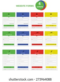 Flat web site forms with text
