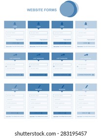 Flat web site forms with text