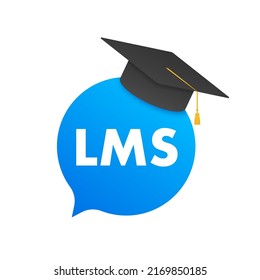 Flaches Web-Template mit lms für Concept Design. Konzept des Lernmanagementsystems