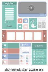 Flat web user interface element set
