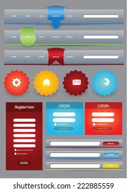 Flat web user interface element set
