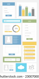 flat web user interface element set. vector