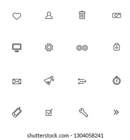Flat Web Vector Icons Set Isolated on White Background