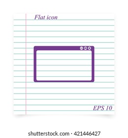 Flat web window icon.