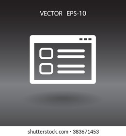 Flat Web window icon, vector illustration