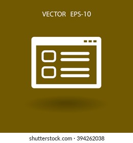 Flat Web window icon, vector illustration