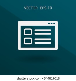 Flat Web window icon, vector illustration