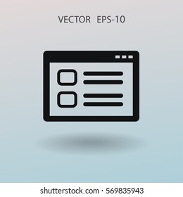 Flat Web window icon, vector illustration