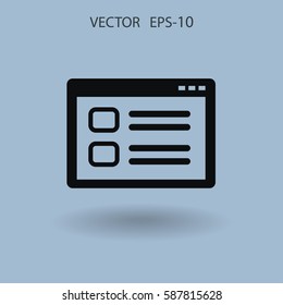 Flat Web window icon, vector illustration