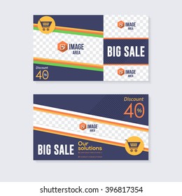 Flat Website Banner, Horizontal Background Set