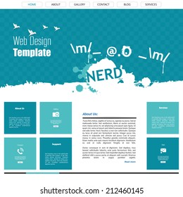 Flat Website Design (Nerd theme)