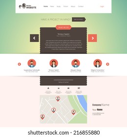 Flat website design template.