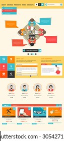 Flat website design template. Vector Eps 10