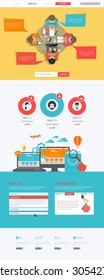 Flat website design template. Vector Eps 10