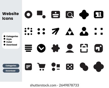 Flat Website Icons for Web Design Projects