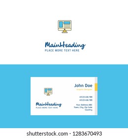 Flat Website  Logo and Visiting Card Template. Busienss Concept Logo Design