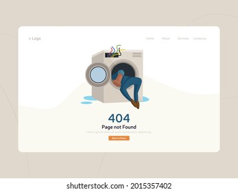 Flat Website Maintenance Page Template Splash Screen Design.