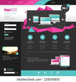 Flat Website template with abstract elements