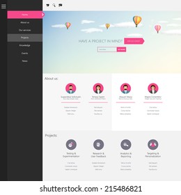 Flat Website Template (Homepage, Portfolio, About, Contact) 