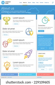 Flat website template, responsive design. About us