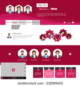 Flat Website Template Vector Design 