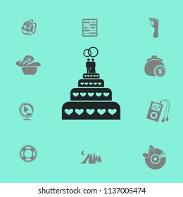 Flat wedding cake icon