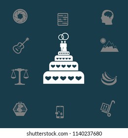 Flat wedding cake icon