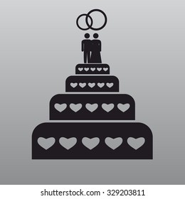 Flat wedding cake icon