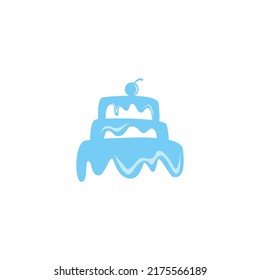 Flat wedding cake logo design vector illustration idea