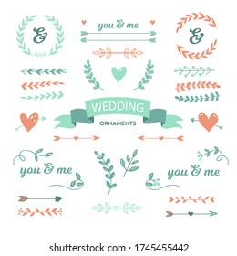 Flat wedding ornament collection design
