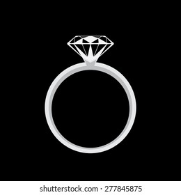 Flat wedding rings on a black background icon drawing