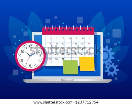 flat weekly schedule calendar planner organization stock vector