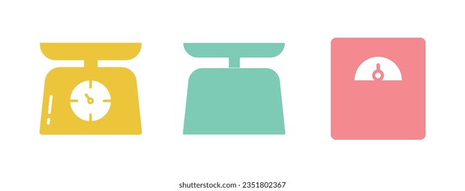 Flat Weighing Scale Icon Symbol Vector Illustration